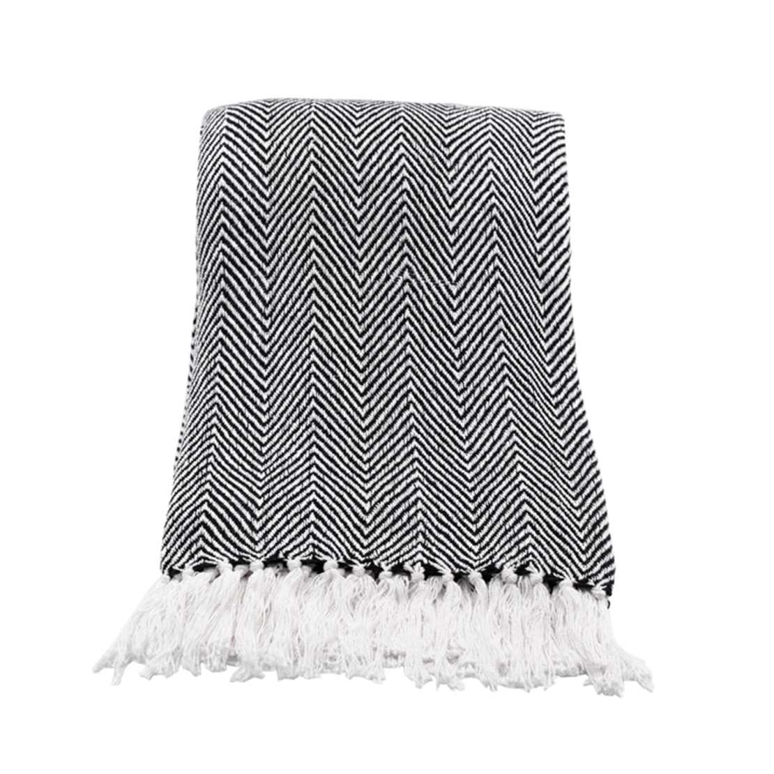 MINTONI THROW COTTON POLYESTER BLACK WHITE 180x240
