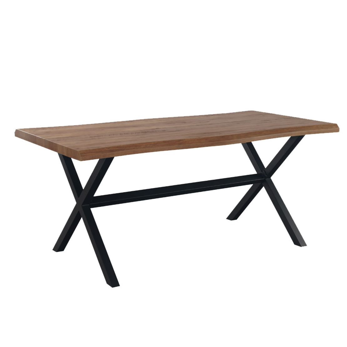 BRICK TABLE CHIPBOARD WITH MELAMINE CARTA WALNUT BLACK METAL E1 PRC