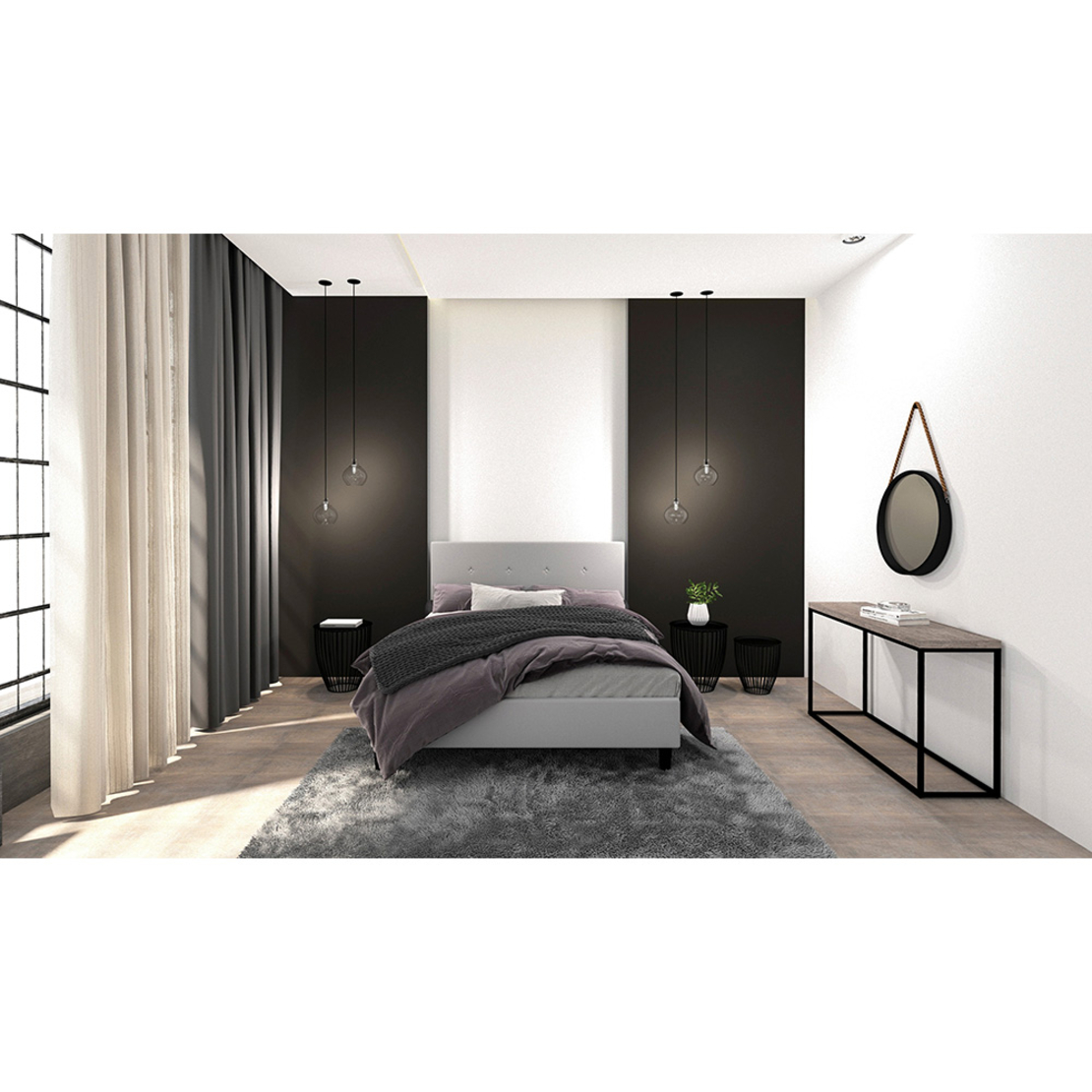 RINGO MIRROR WALL MDF BLACK 60x7,5xH60cm E1 PRC