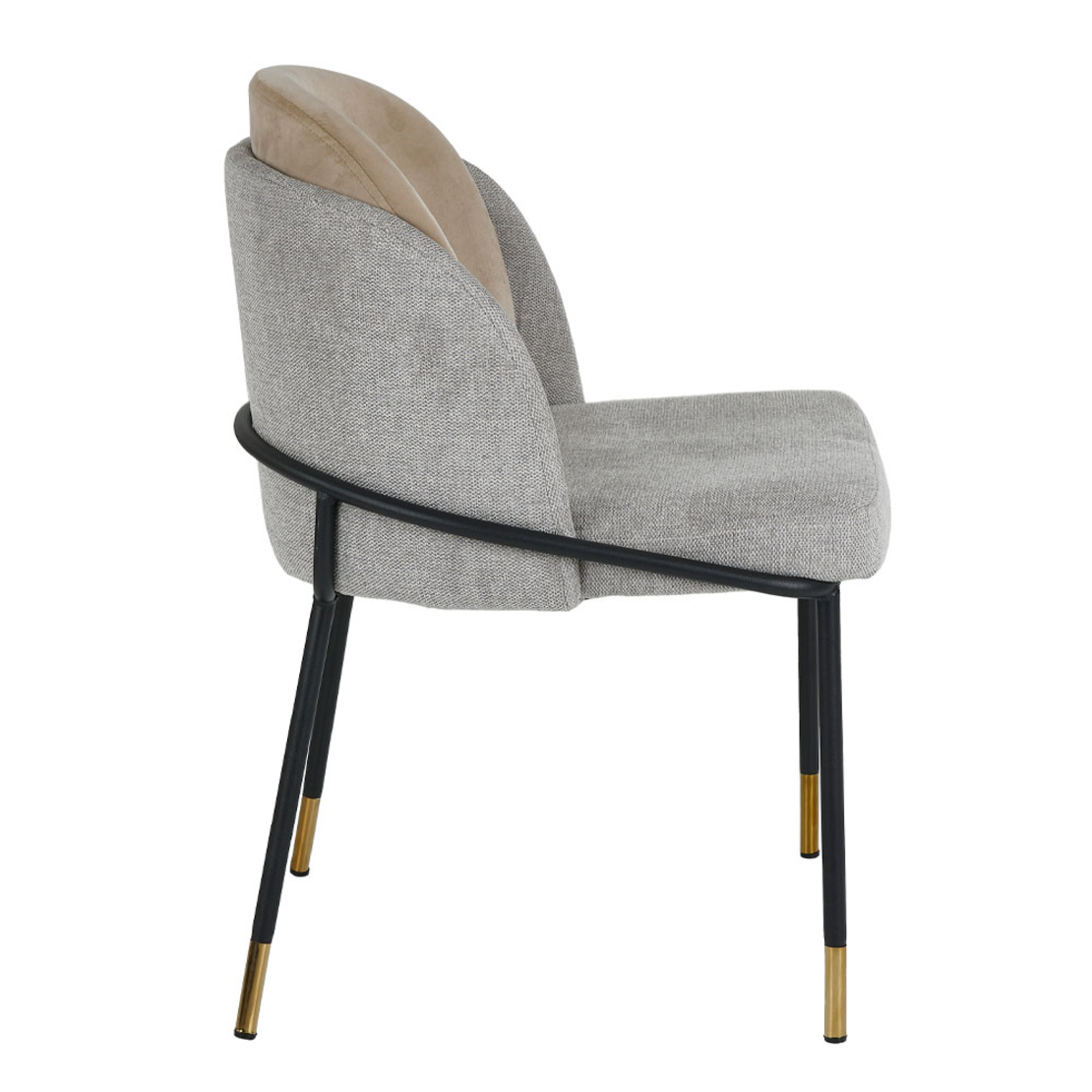 ASTON CHAIR FABRIC GREY LIGHT METAL BLACK E1 PRC