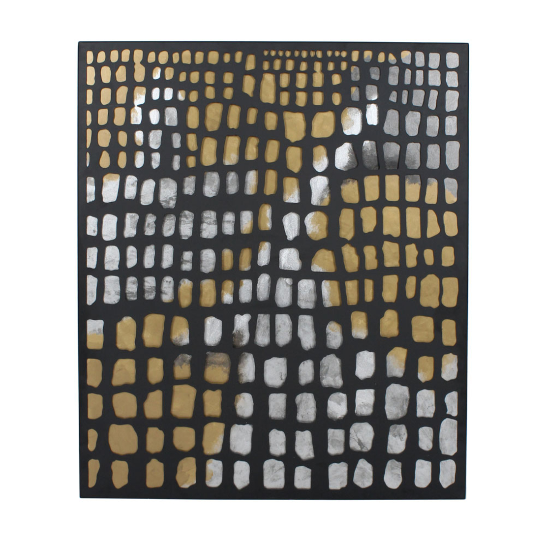 PIC PAINTING DECORATIVE 92x77x2 METAL BLACK GOLD MDF WHITE