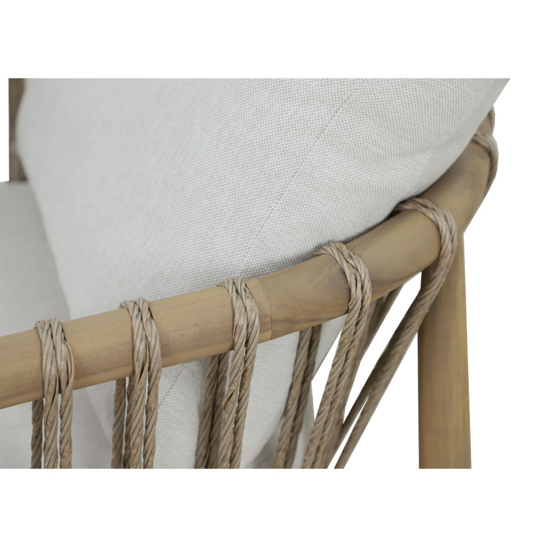 CORDA LOUNGE SET 1+2+1 WOOD ACACIA NATURAL WHITE V