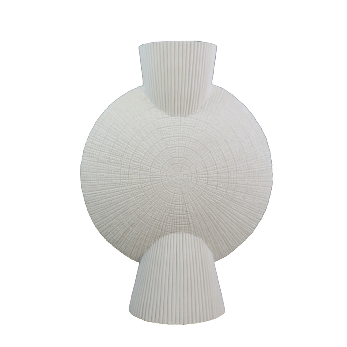 BODIL VASE POLYRESIN WHITE 31,5x16xH43,5cm PRC