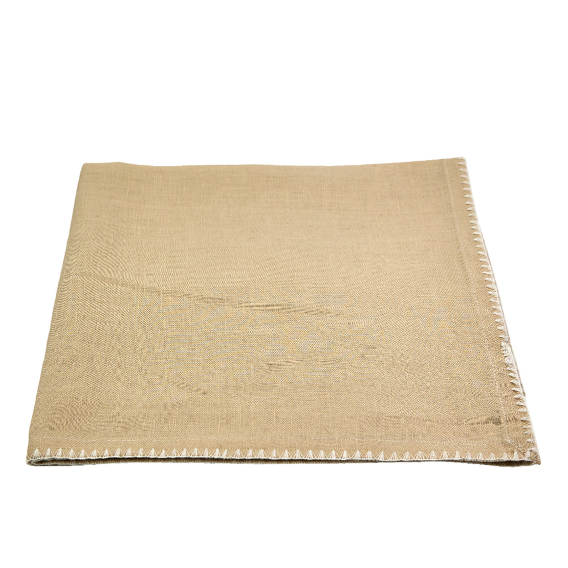 MALIN TOWEL DINNER COTTON LINEN BEIGE WHITE 50x50