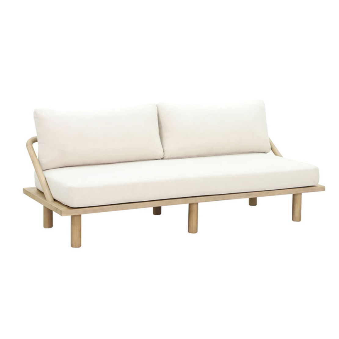 SIESTA SOFA BED WOOD ACACIA NATURAL CREAM 180x80xH