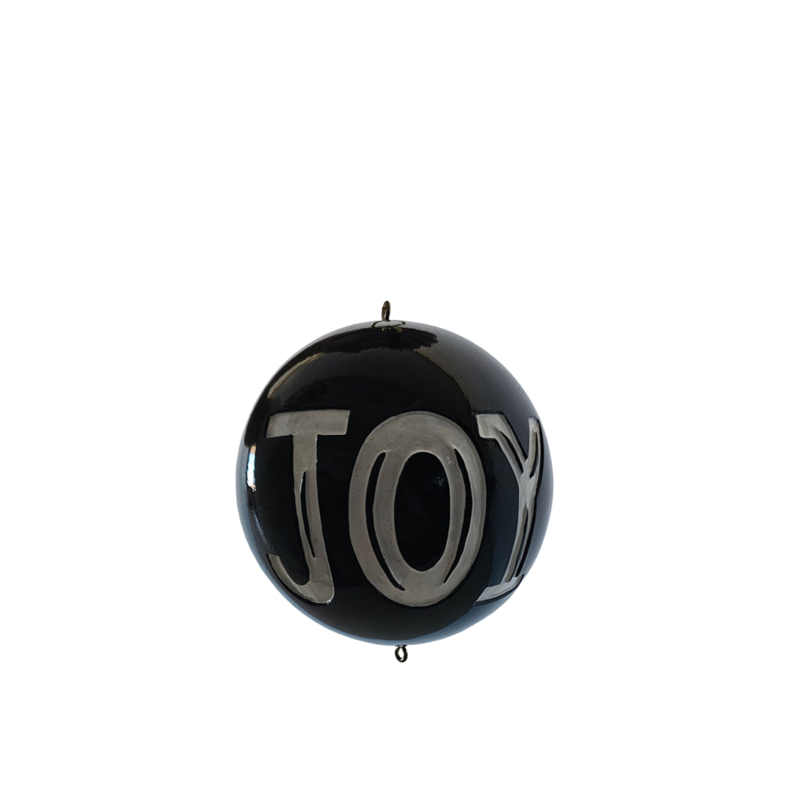 XMAS LUCKY CHARM 2025 BALL POLYRESIN BLACK WHITE 8