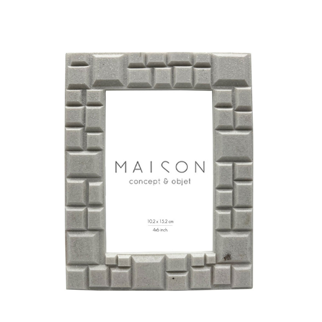 CUBIC PHOTO FRAME POLYRESIN GLASS WHITE 17x2xH21cm