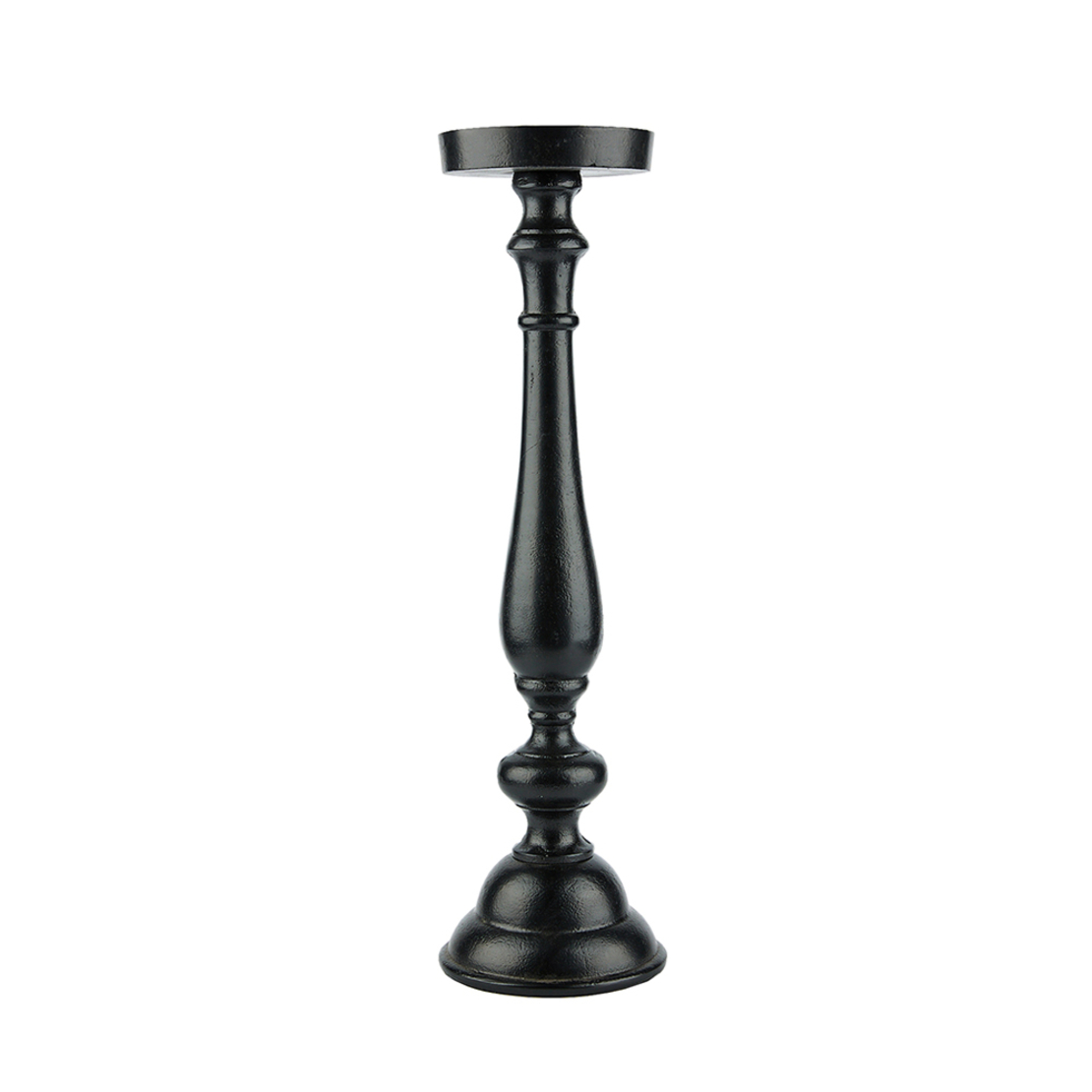 IONAS CANDLE HOLDER ALUMINIUM BLACK 18x18xH74cm IN