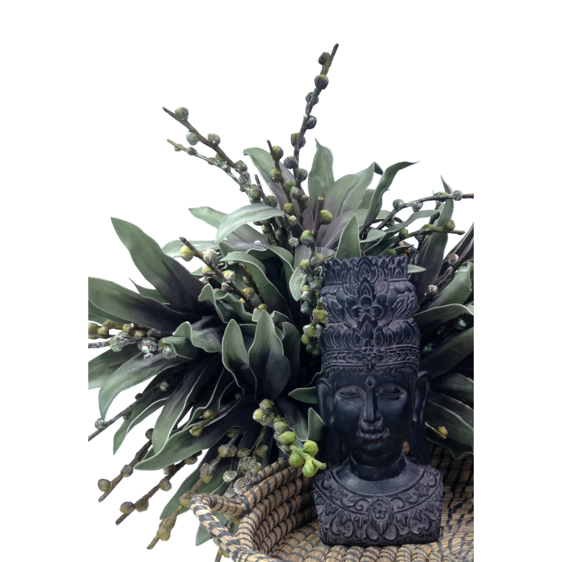 BALI DECO BUDDHA POLYRESIN ANTRACITE 15,5x13xH31cm