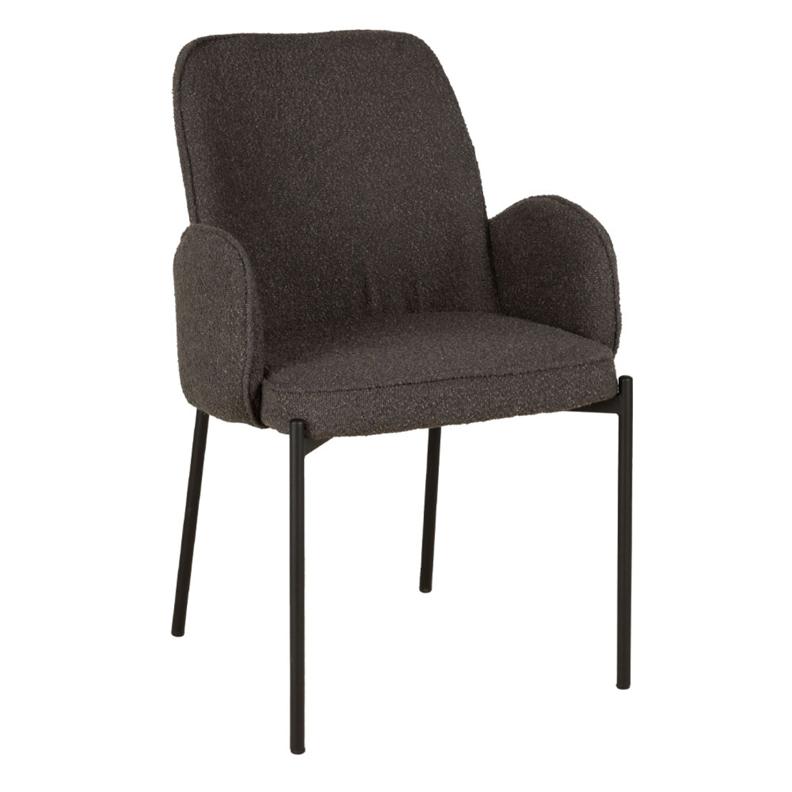PETALS CHAIR FABRIC GREY DARK METAL BLACK PRC
