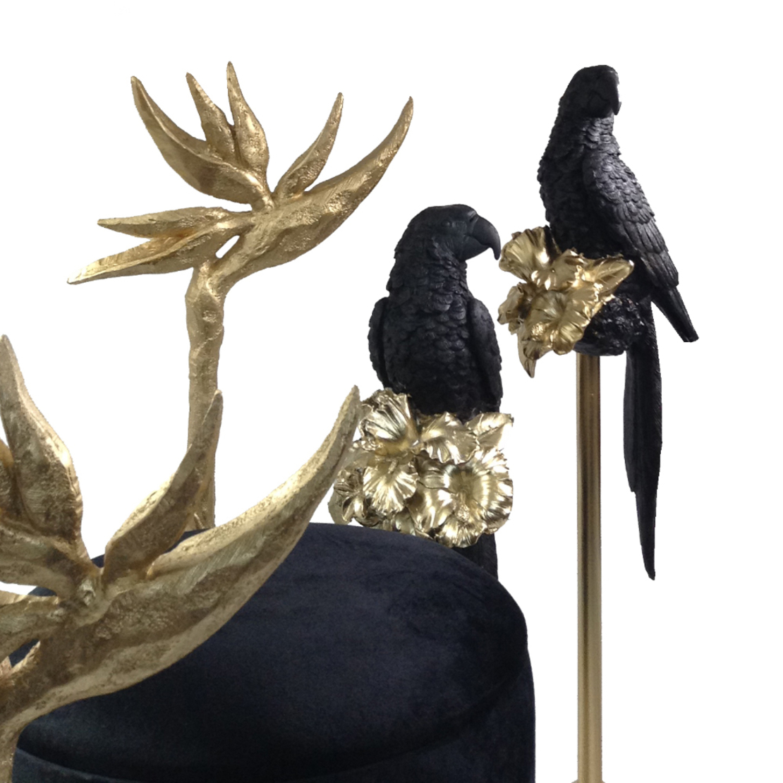 PARADISE BIRD DECO POLYRESIN GOLD 23x9xH75cm PRC