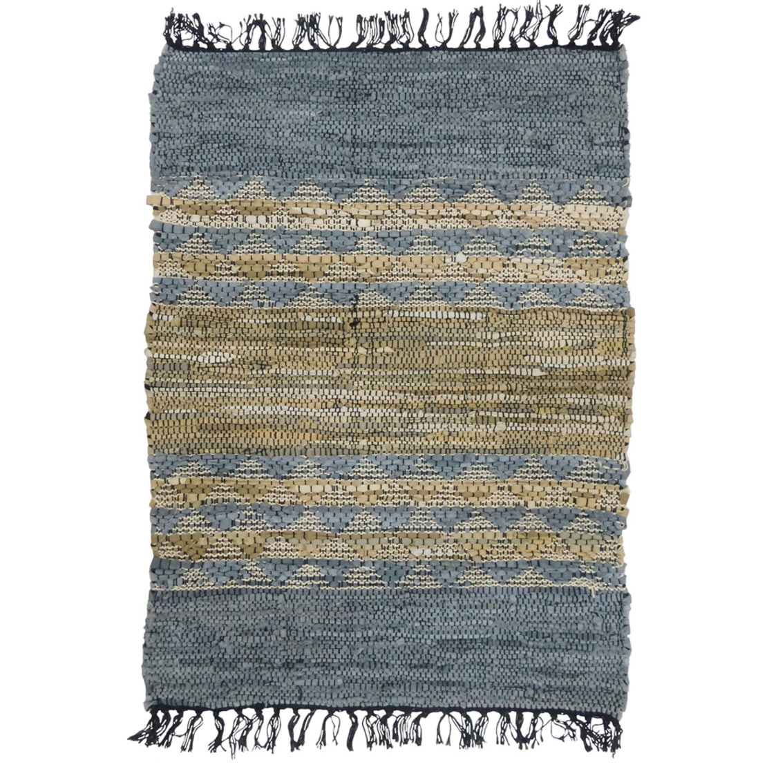 CINDER CARPET LEATHER BEIGE GREY 60x90cm IN
