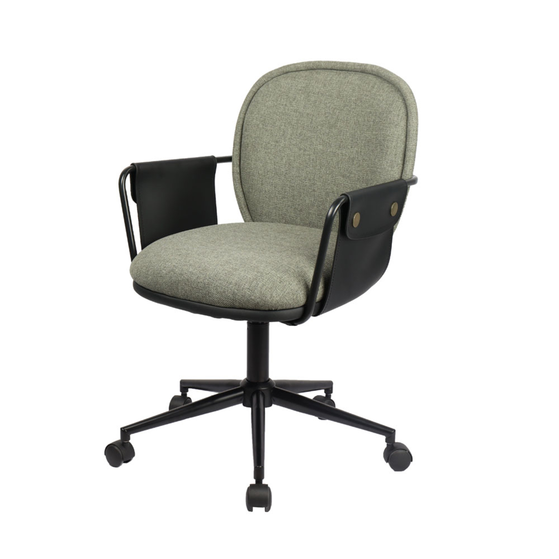 POST CHAIR DESK FABRIC OLIVE GREEN METAL BLACK MET