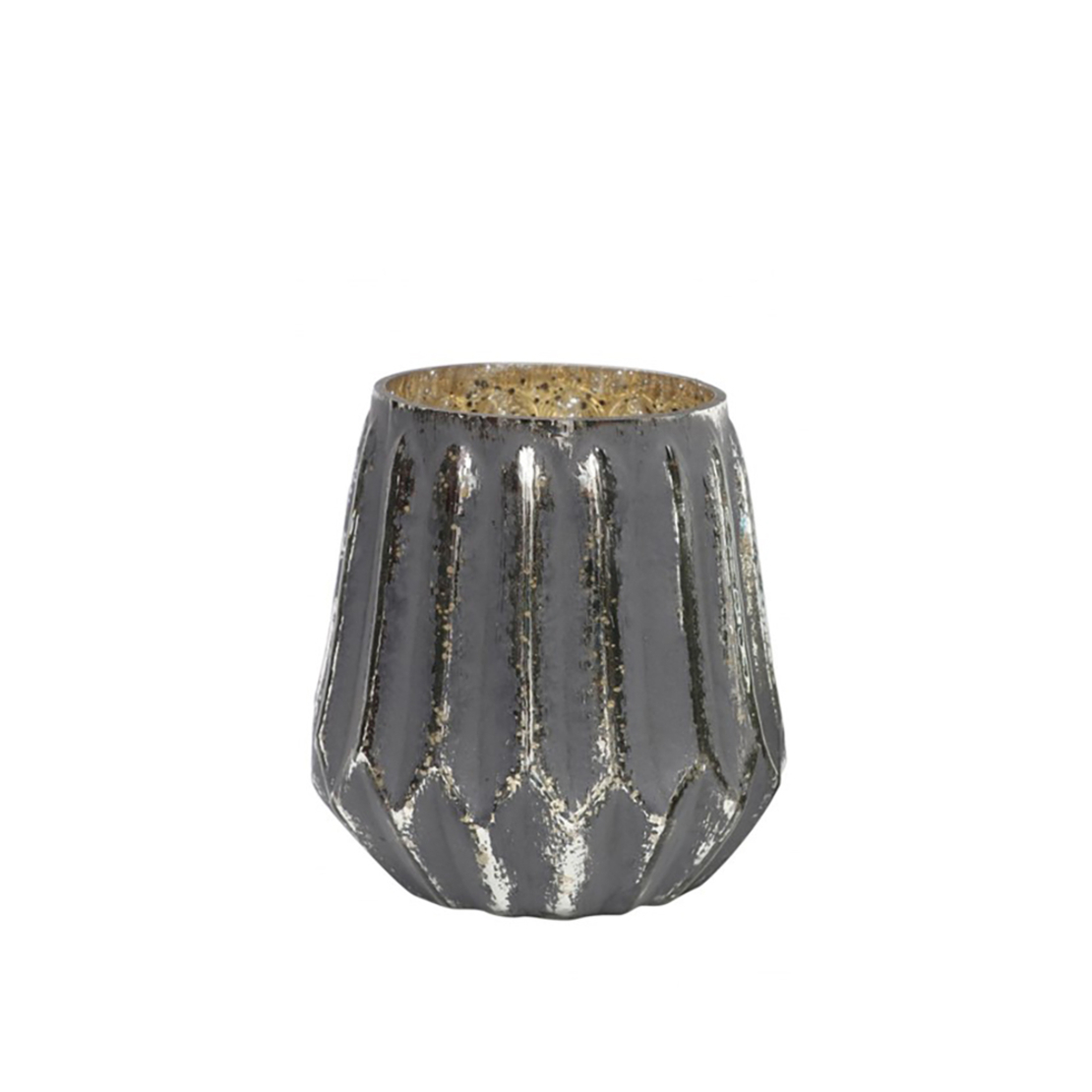 SOLV BASE FOR CANDLE GLASS GREY SILVER D15xH15cm I