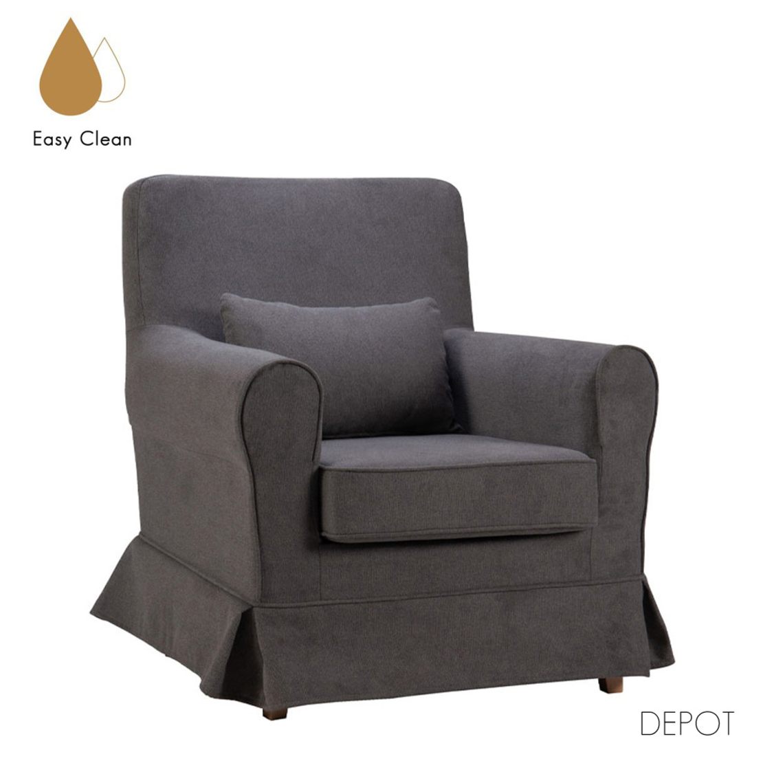 HAPPY ARMCHAIR EASY CLEAN FABRIC GRIZZLY E1 EU