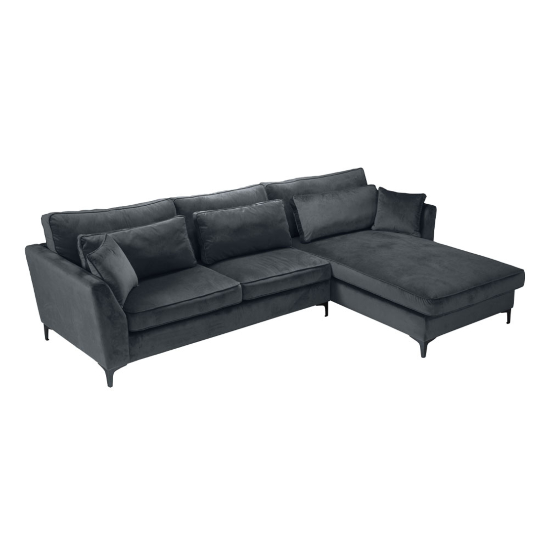 FOREVER SOFA CORNER RIGHT EASY CLEAN FABRIC GREY Velvet 93 EU