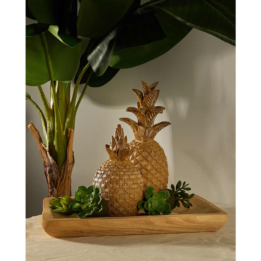 GINKO 5 DECO PINEAPPLE POLYRESIN NATURAL D15xH33,5