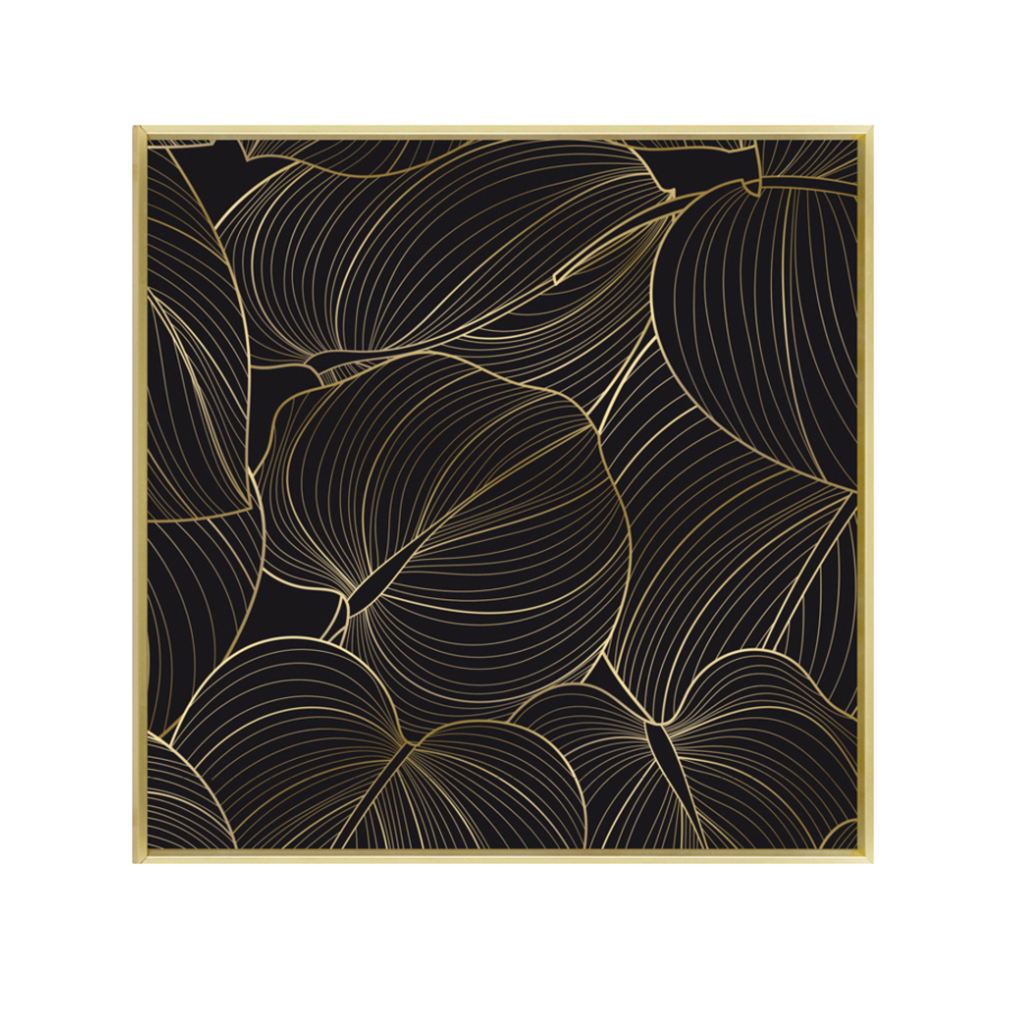 ARBARO 1 PAINTING CANVAS BLACK GOLD WOOD FRAME GOL