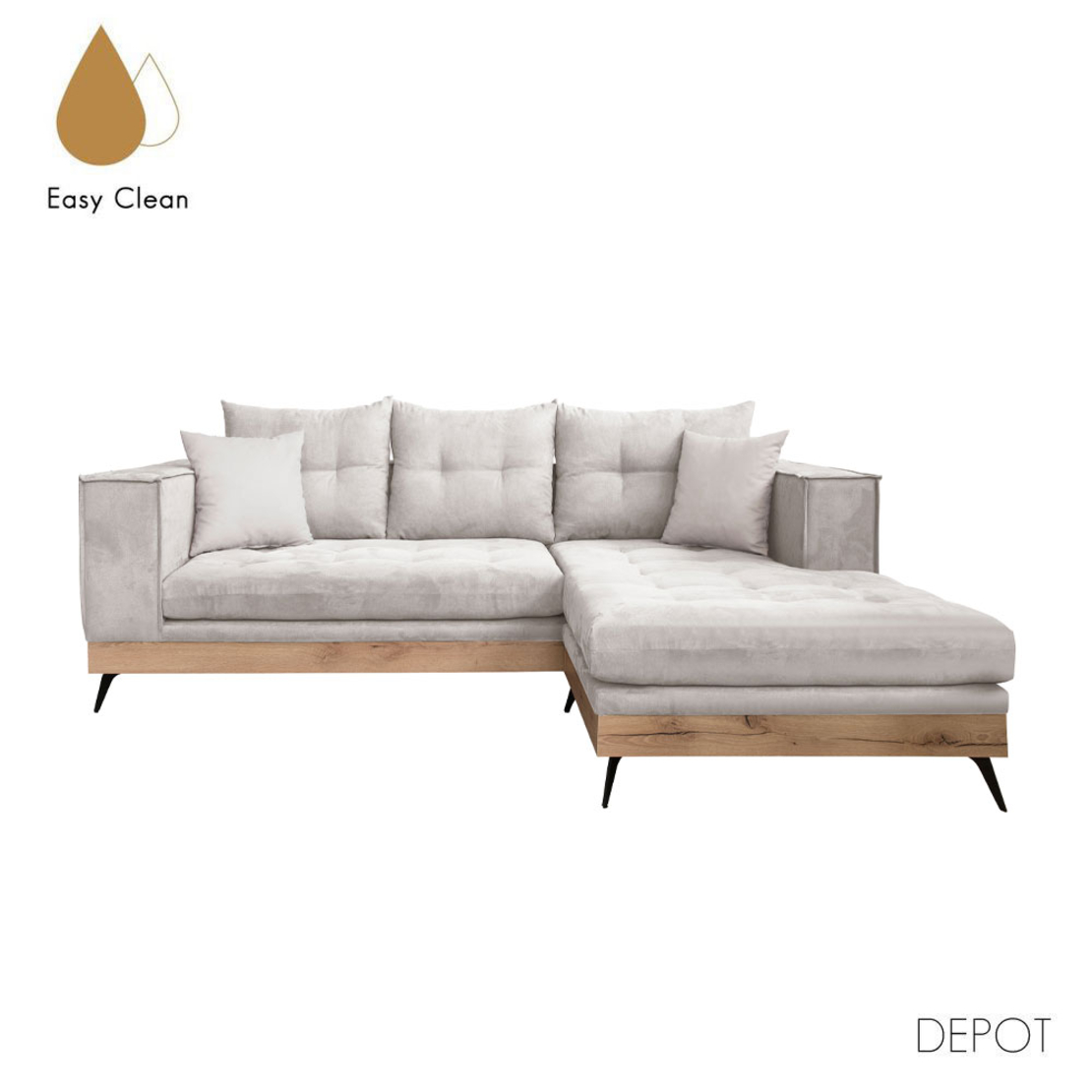 WOODY SOFA REVERSABLE CORNER EASY CLEAN FABRIC BEIGE E1 EU