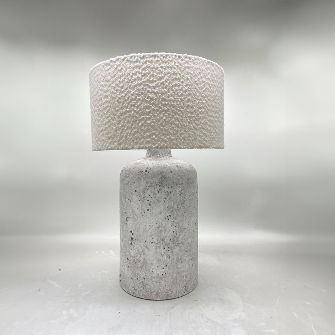 MORTAR LAMP TABLE 22x22x66 CERAMIC GREY LINEN WHITE