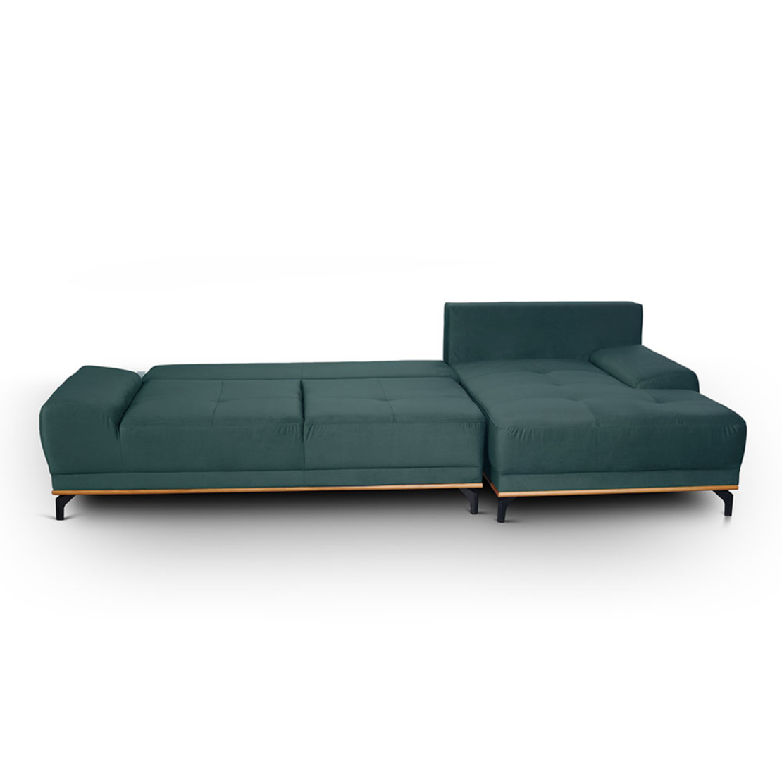 NATURA SOFA BED CORNER RIGHT EASY CLEAN FABRIC DUSTY PETROL E1 EU