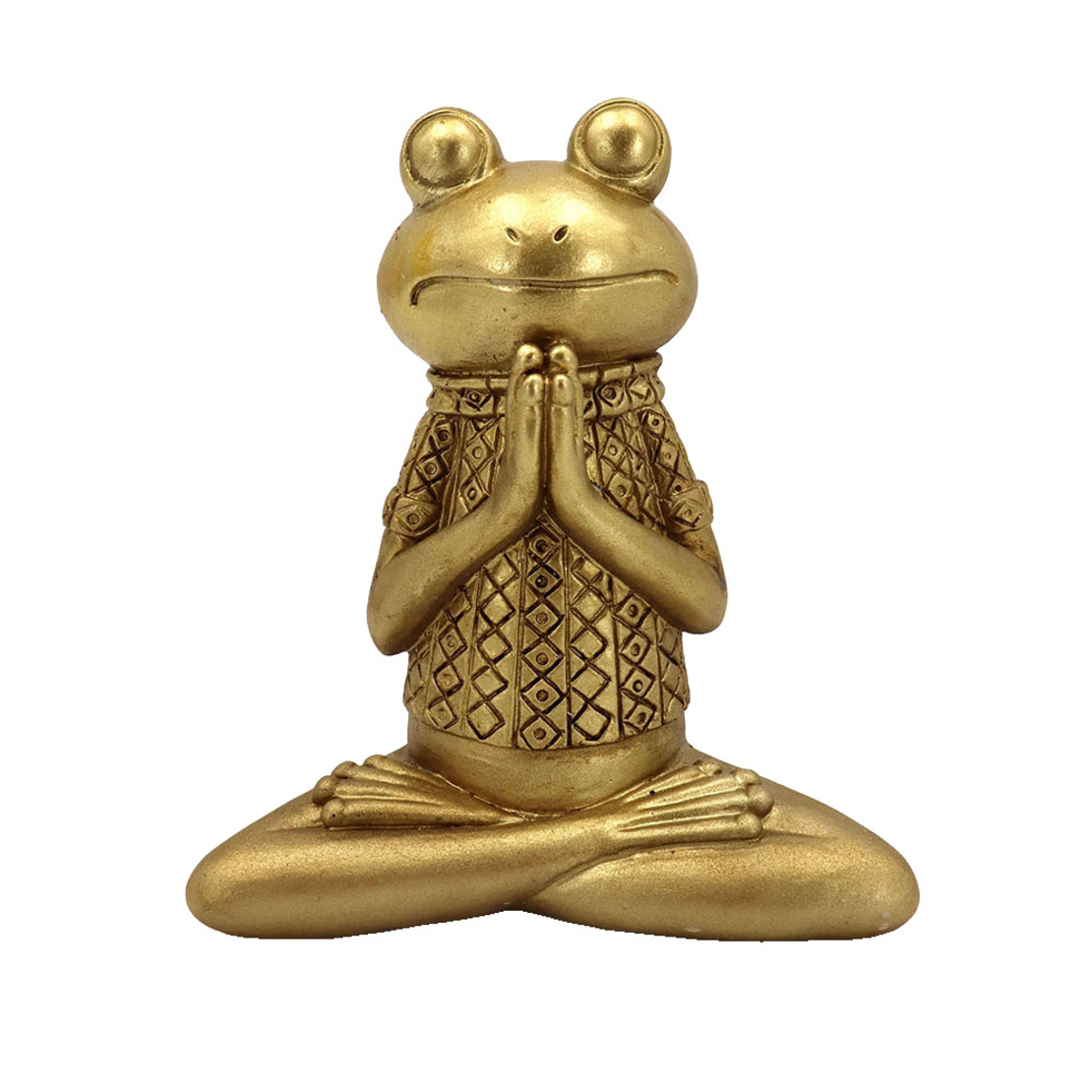 YOGA FROGIE 6 DECO FROG POLYRESIN GOLD 12x6xH13,5c