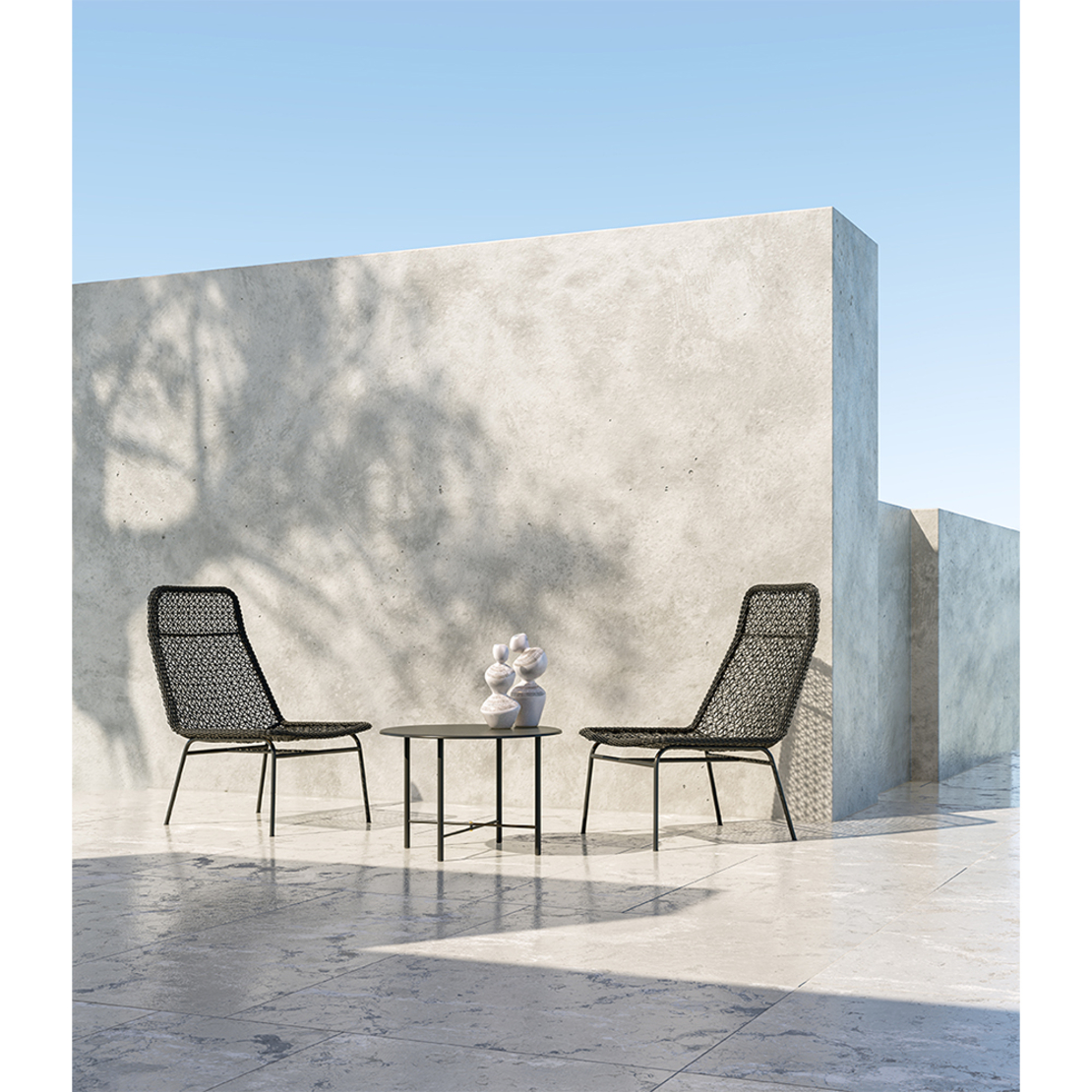 TUNISIA ARMCHAIR PE WOVEN BLACK BLACK 67x77xH96cm PRC
