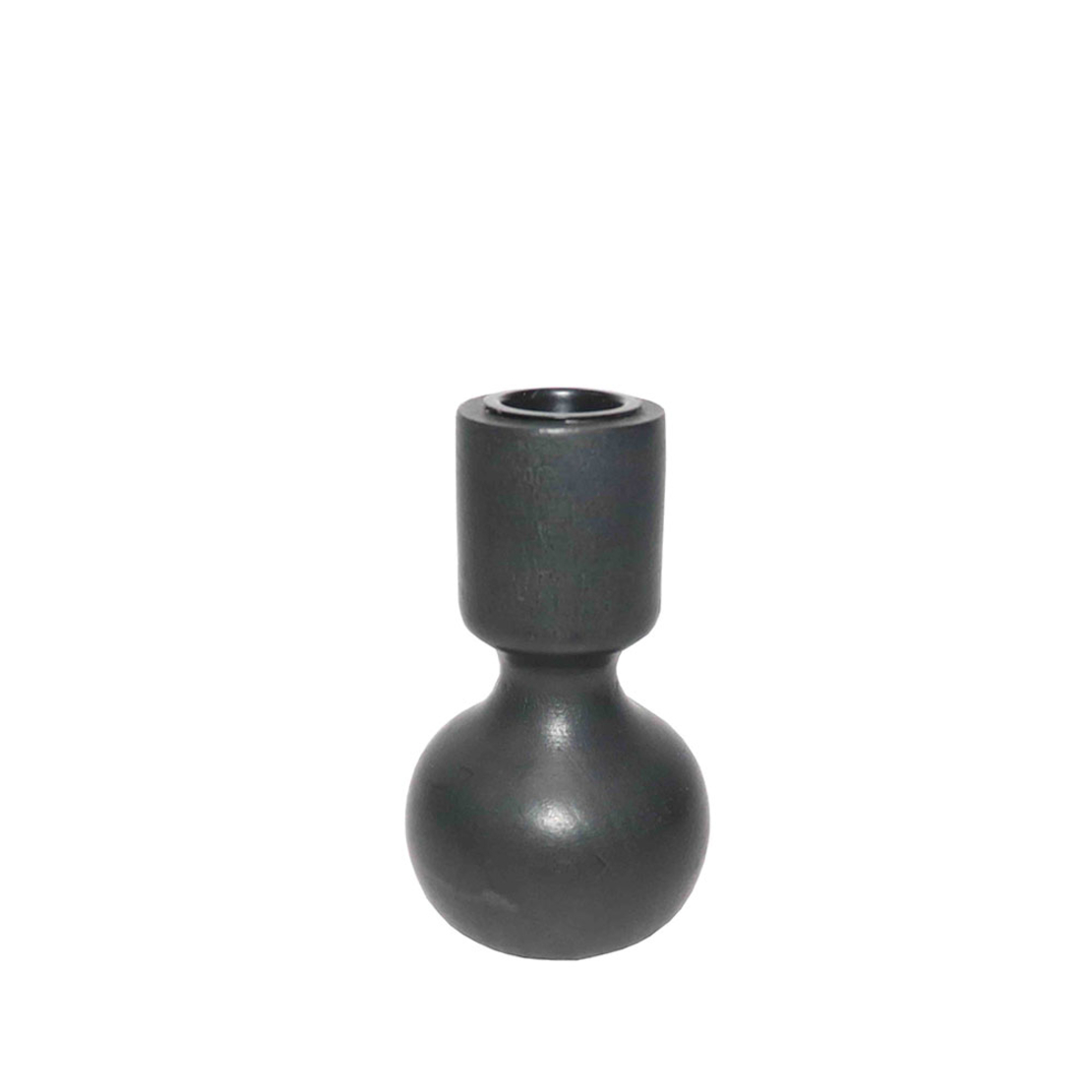SCANDI CANDLE HOLDER WOOD BLACK D5,5xH11cm IN