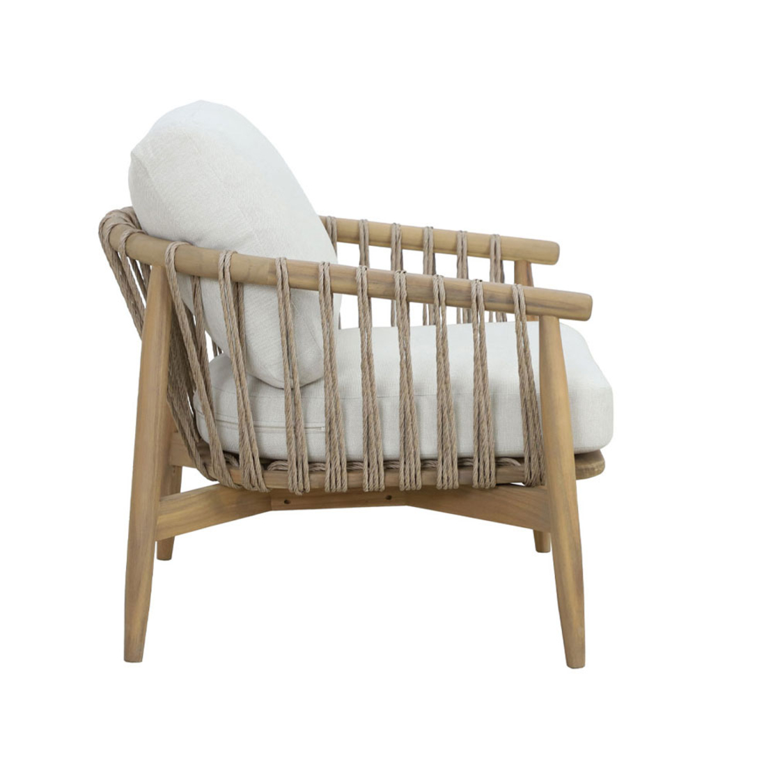 CORDA LOUNGE SET 1+2+1 WOOD ACACIA NATURAL WHITE V