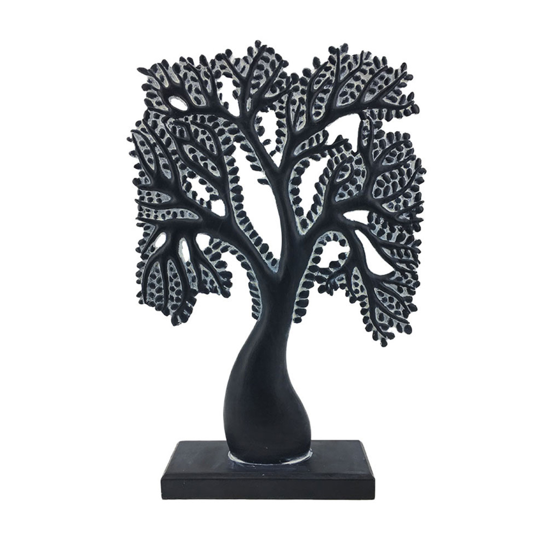FORET 2 DECO TREE POLYRESIN BLACK WHITE 33x7,8xH45