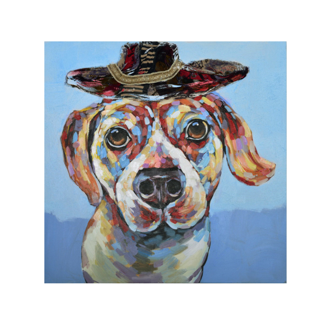 IMBA DOG 4 PAINTING CANVAS MULTICOLOR WOOD 100x100