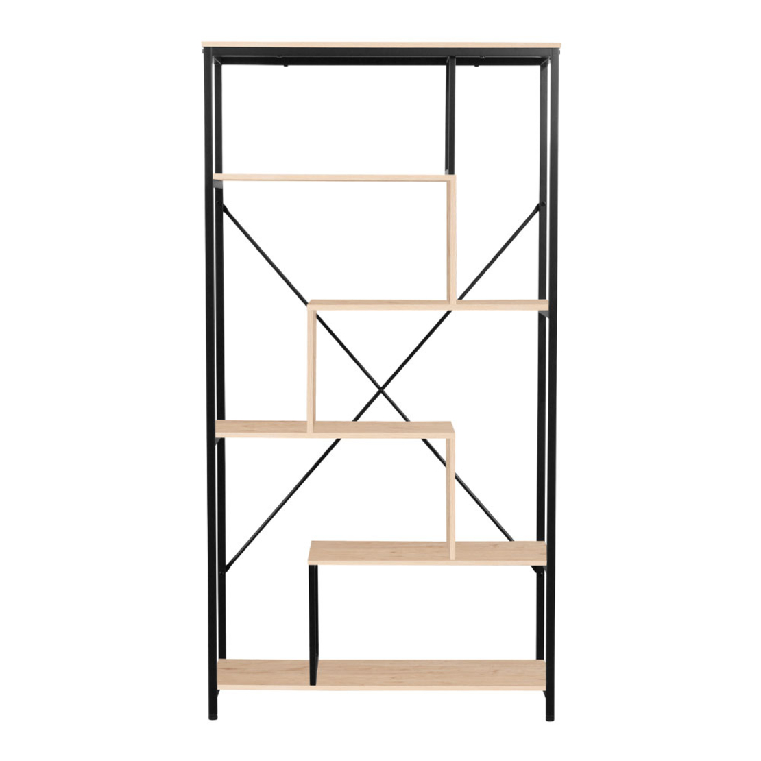 QUICK BOOKCASE MELAMINE NATURAL BLACK 85x35xH163cm