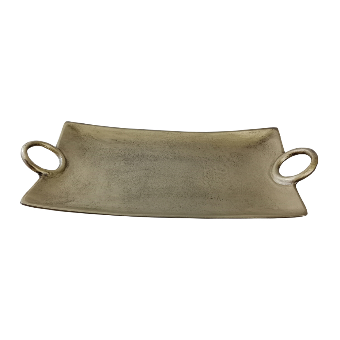 TRISUL TRAY ALUMINIUM GOLD ANTIQUE 50x25xH7cm IN