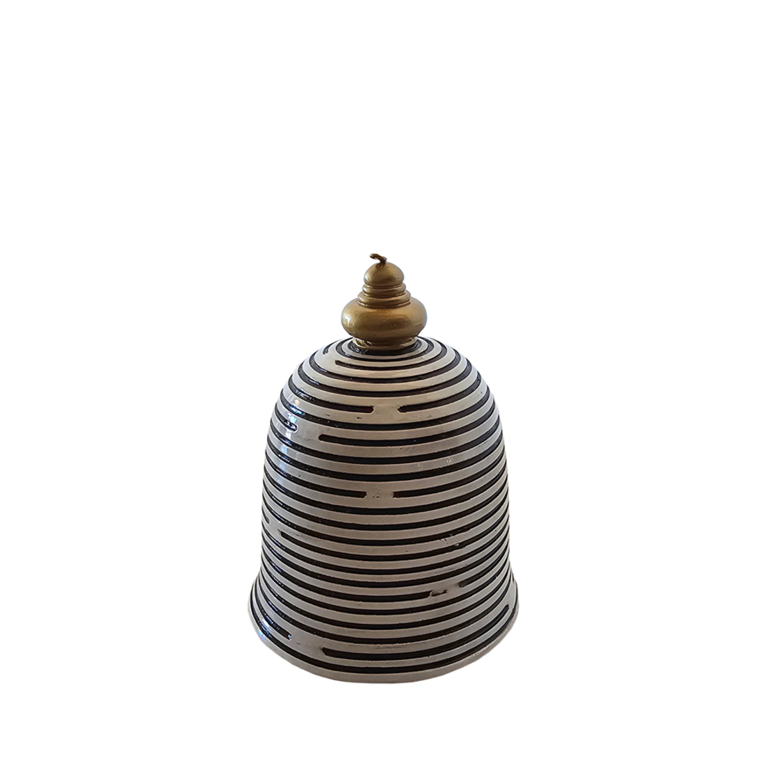 XMAS LUCKY CHARM 2025 BELL POLYRESIN BLACK WHITE G