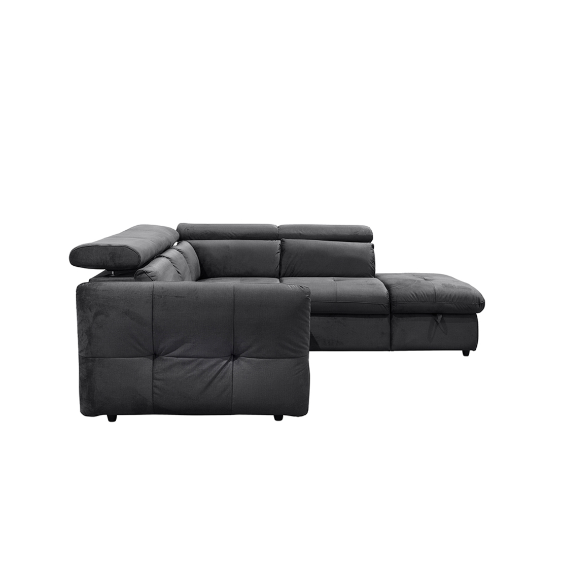 MONSERAT SOFA BED CORNER RIGHT EASY CLEAN FABRIC ANTHRACITE E1 EU
