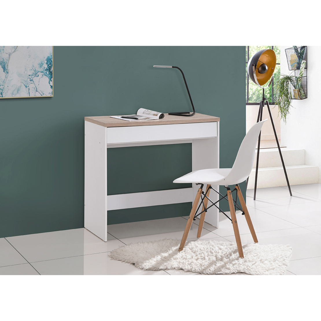 PRACTICO DESK 1DRAWER CHIPBOARD WITH MELAMINE CARTA WHITE NATURAL 80x40xH76cm E1 MY