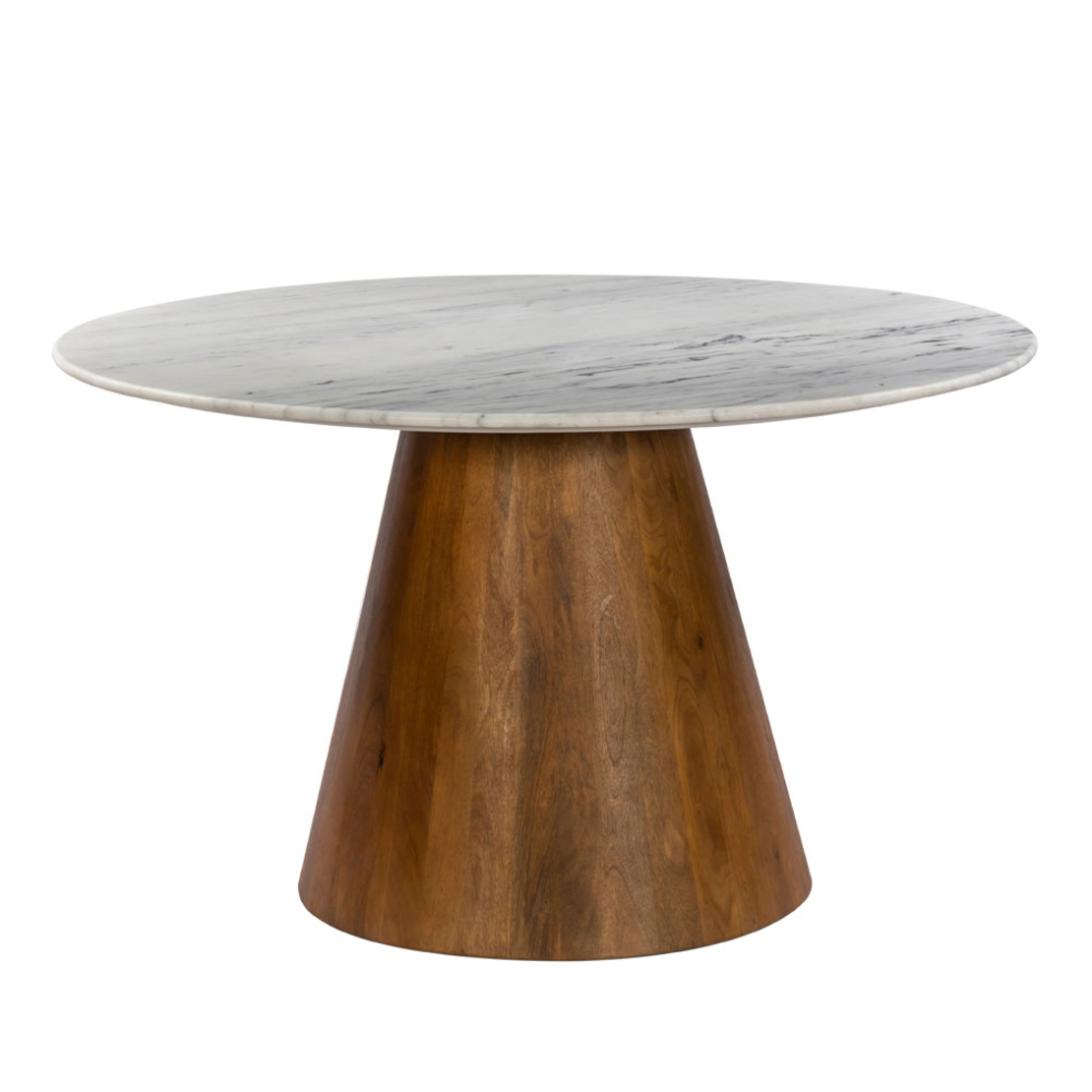 CESARE TABLE MARBLE WHITE WOOD MANGO WALNUT IN