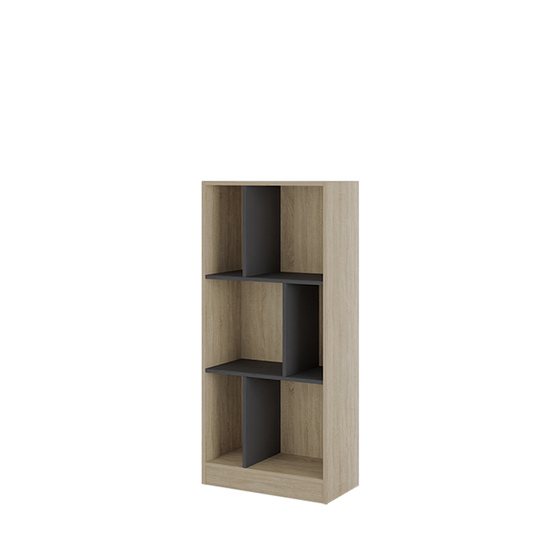 MAZE 4 60 BOOKCASE SHORT MELAMINE SONOMA GREY DARK 60x30xH130cm E1 EU
