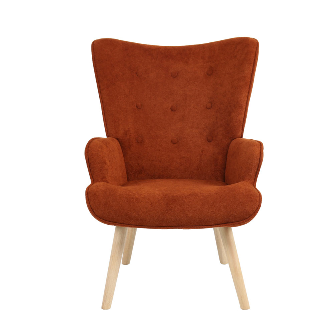 AMICA ARMCHAIR FABRIC TERRACOTTA WOOD NATURAL E1 P