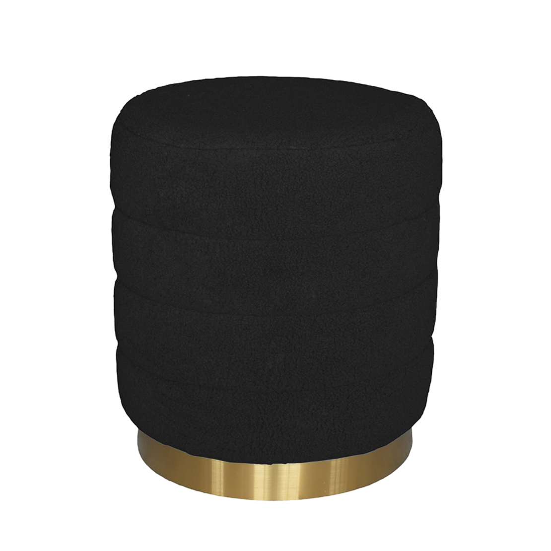 MOMO STOOL FABRIC BLACK STAINLESS STEEL GOLD PRC