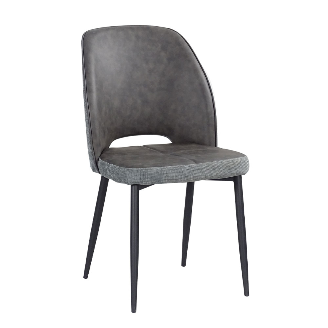 BOUTON CHAIR FABRIC GREY METAL BLACK PRC