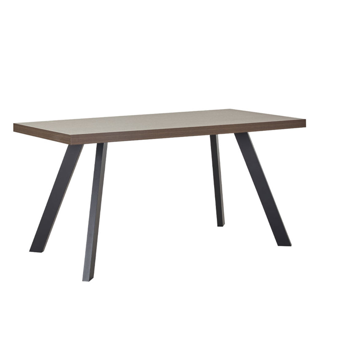 VILLE TABLE MELAMINE WALNUT MELAMINE BLACK 160x80x76 E1