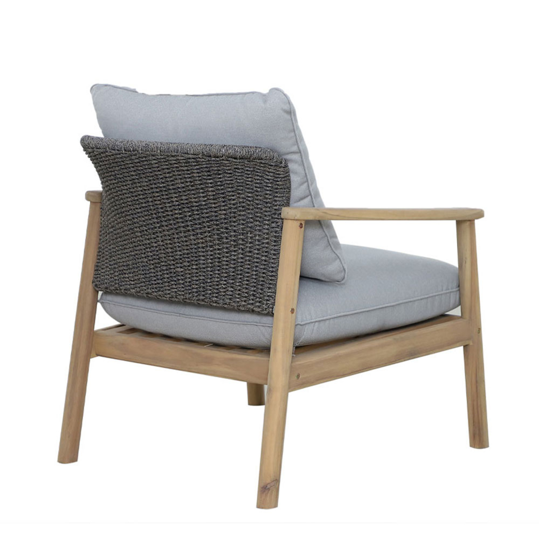 FREELAND LOUNGE SET 1+2+1 WOOD ACACIA NATURAL GREY