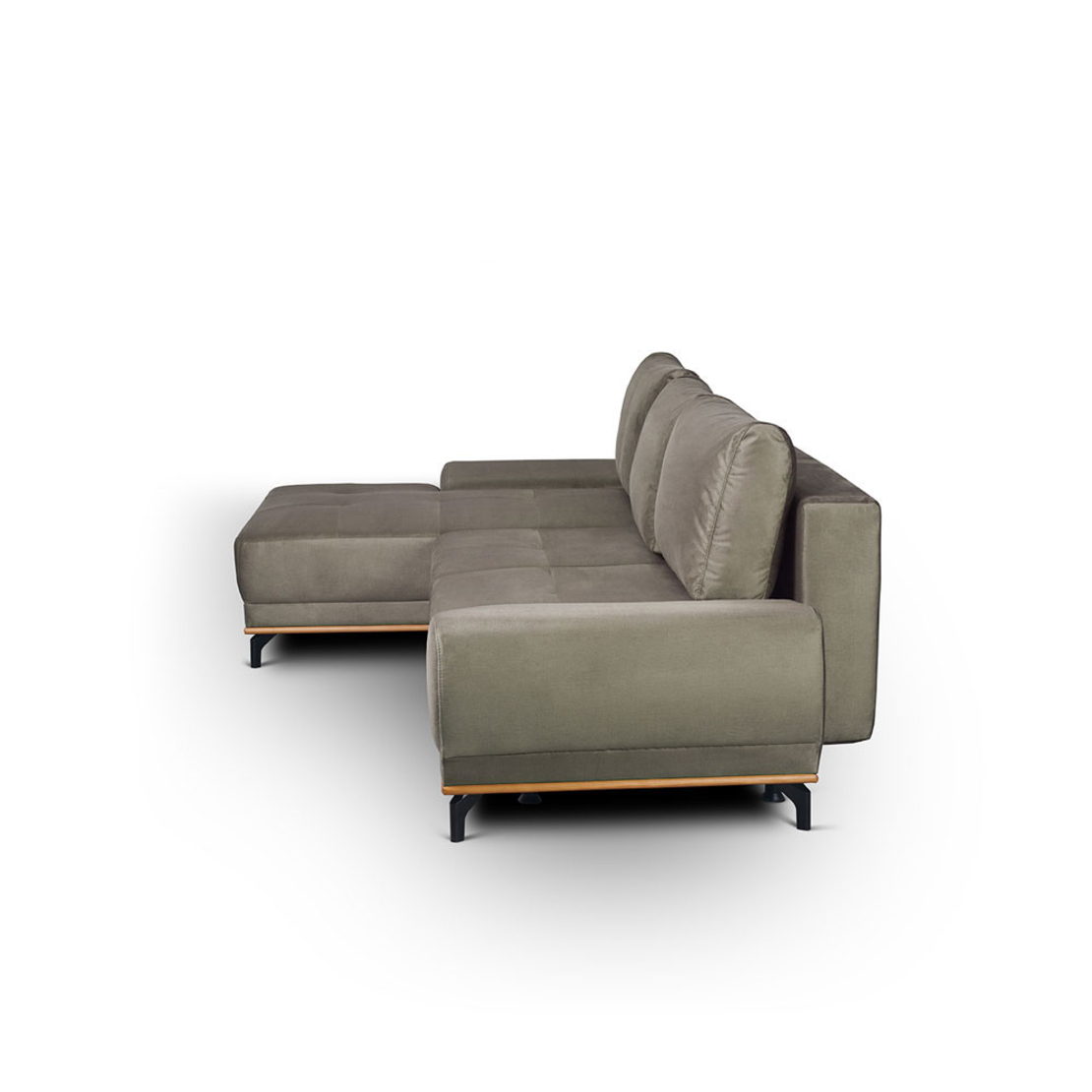 NATURA SOFA BED CORNER LEFT EASY CLEAN FABRIC TAUPE E1 EU