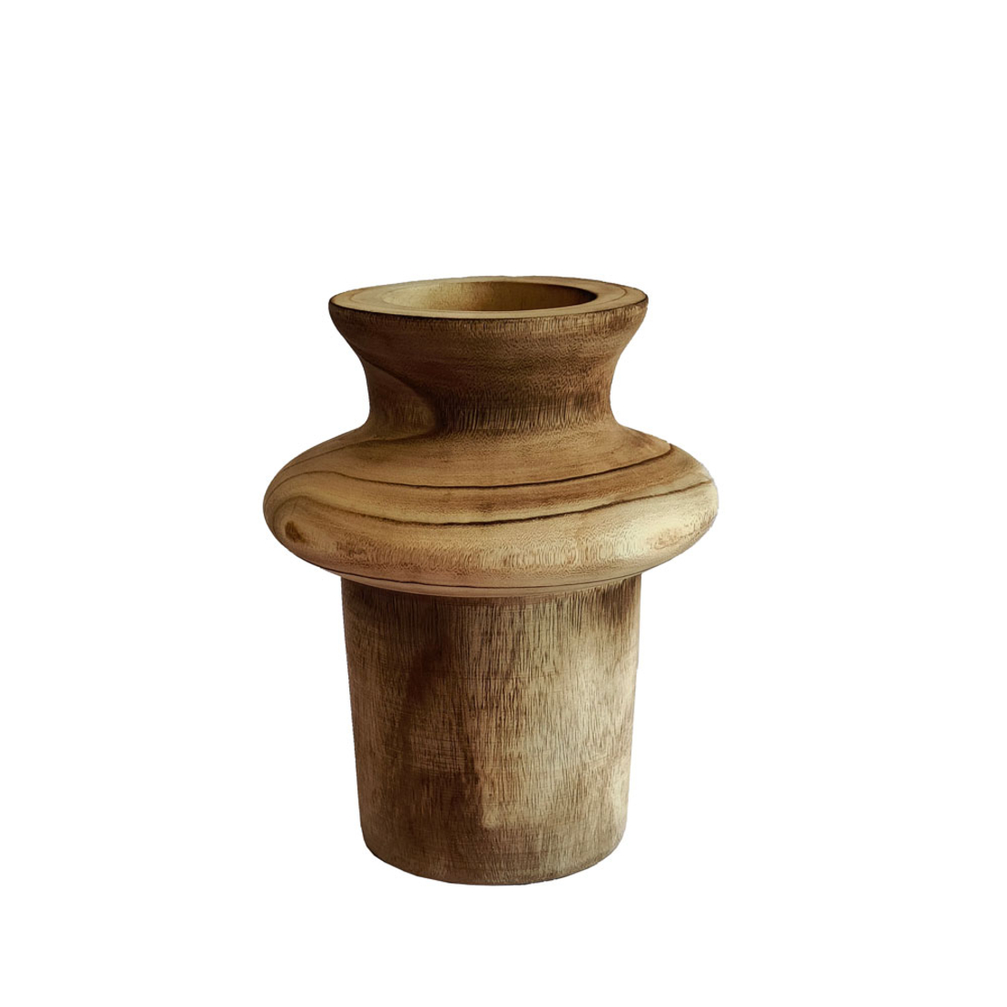 KENGO VASE WOOD NATURAL 21x21xH26cm PRC