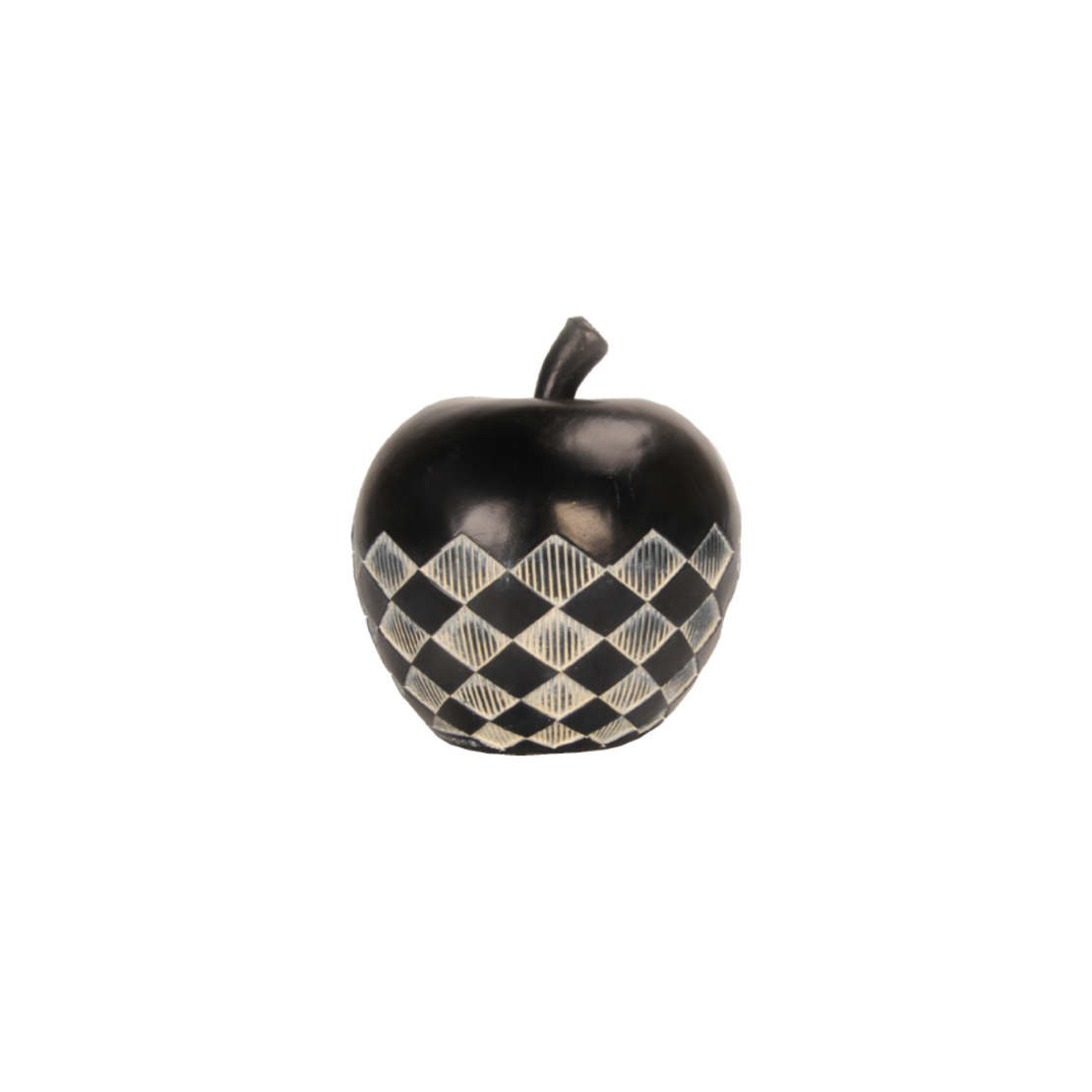 FRUIT BLACK 2 DECO APPLE POLYRESIN BLACK WHITE D12