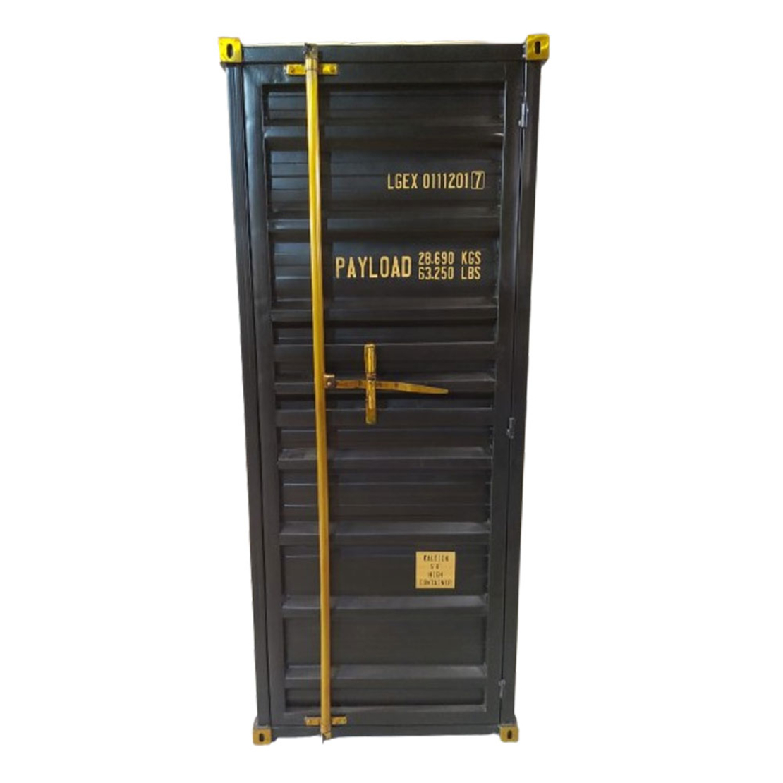 CONTAINER BOOKCASE TALL METAL BLACK GOLD RUSTY 61x40xH177cm IN