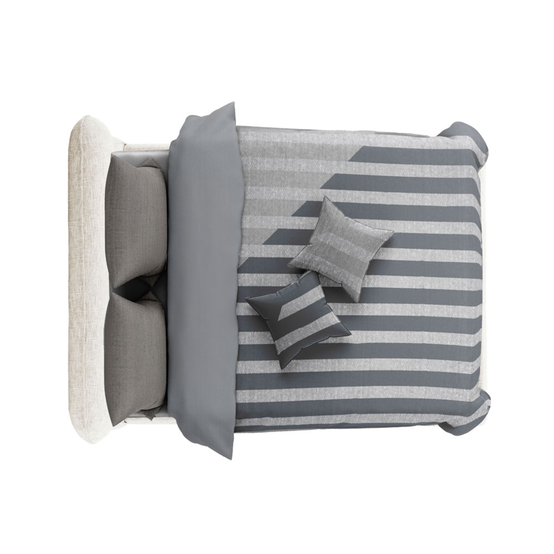 SERENITE BED (FOR MATTRESS 160x200cm) FABRIC BEIGE METAL BLACK E1 PRC