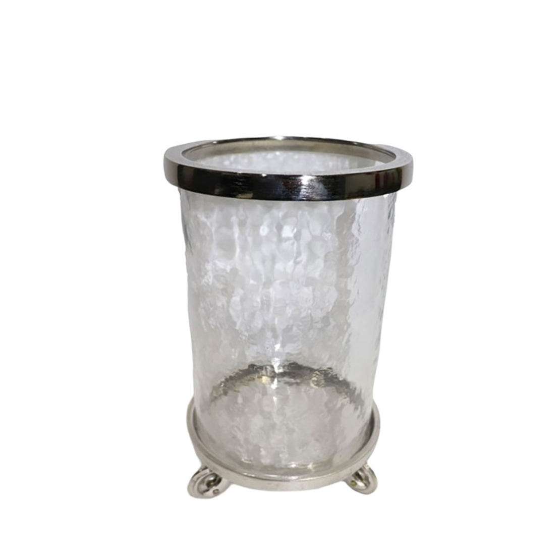 ARGENTUM CANDLE HOLDER GLASS ALUMINIUM TRANSPARENT