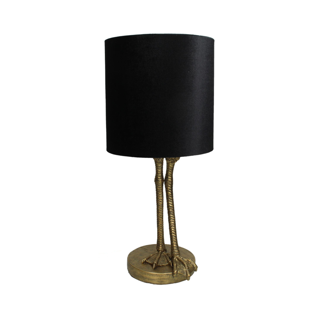 CRANE LAMP TABLE POLYRESIN FABRIC GOLD BLACK D25,5